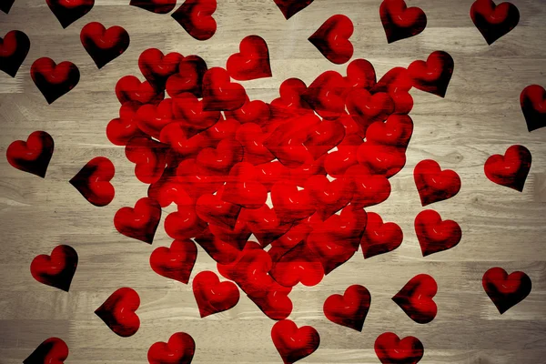 Image composite de coeurs d'amour rouges — Photo