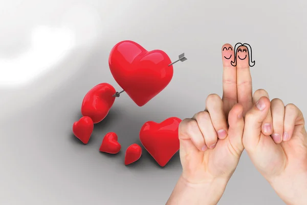 Composite image of fingers crossed like a couple — Stock Photo, Image