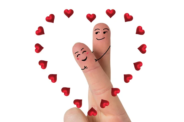 Composite image of fingers crossed like a couple — Stock Photo, Image