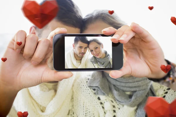 Zusammengesetztes Bild des Valentinspaares — Stockfoto