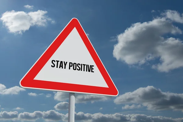 Stay positive against sky and clouds — Stock Photo, Image