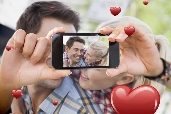 Samengestelde afbeelding van Valentijnskaarten paar — Stockfoto