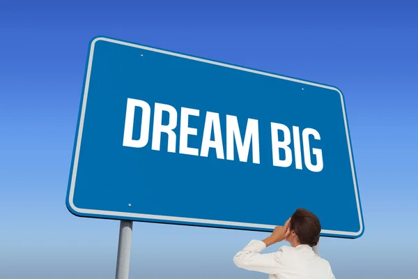 Slovo velký sen a myšlení podnikatelka — Stock fotografie