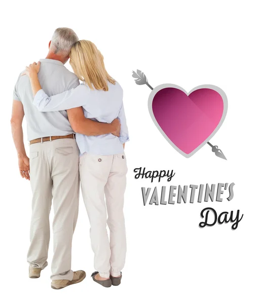 Composite image of cute valentines couple — Stock Photo, Image