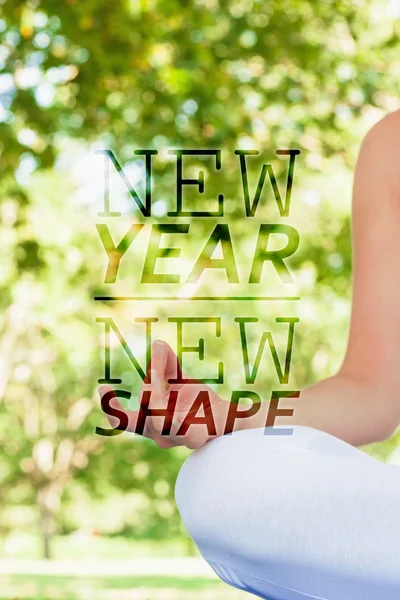 Composite image of close up of meditating young woman — Stock Photo, Image