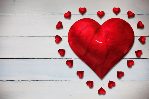 빨간 사랑 하트의 합성 이미지 — 스톡 사진