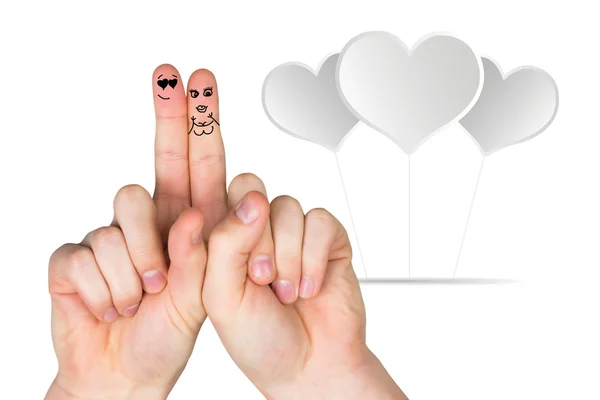 Immagine composita delle dita incrociate come una coppia — Foto Stock