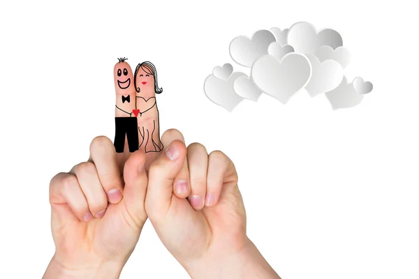 Composite image of fingers crossed like a couple — Stock Photo, Image