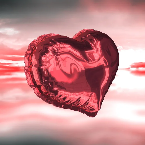 Samengestelde afbeelding van rood hart ballon — Stockfoto