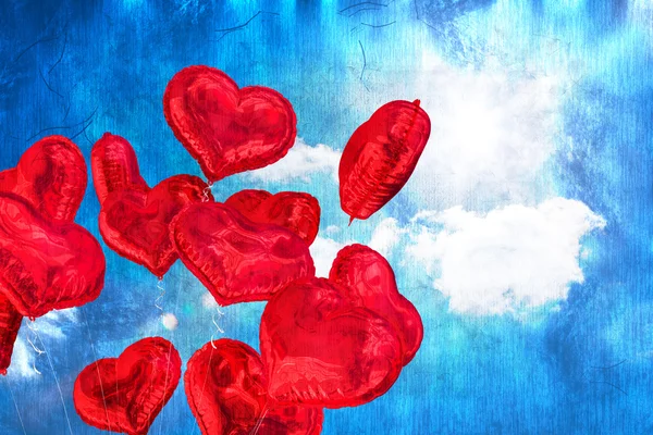 Composite image of heart balloons — Stock Photo, Image