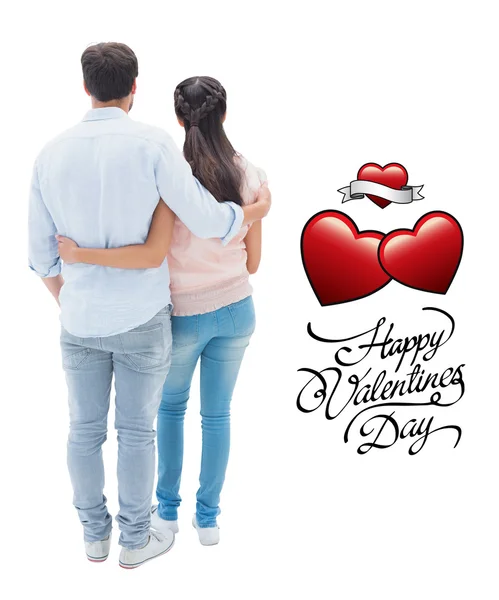 Composite image of cute valentines couple — Stock Photo, Image