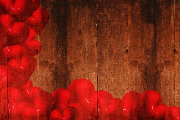 Imagen compuesta de corazones de amor rojos — Foto de Stock