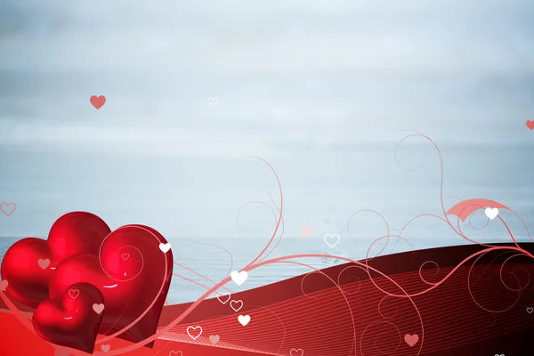 Image composite de la conception de coeur de valentines — Photo