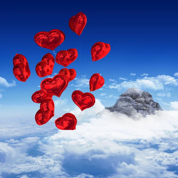 Image composite de ballons cardiaques — Photo