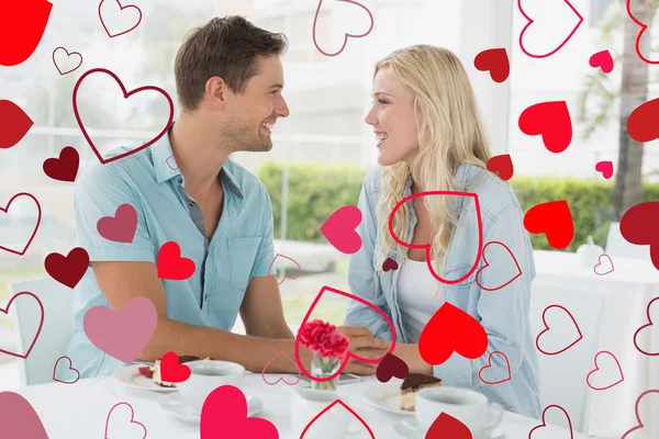 Zusammengesetztes Bild von süßem Valentinspaar — Stockfoto