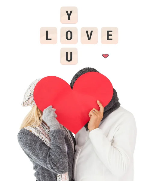 かわいいバレンタインカップルの複合画像 — ストック写真