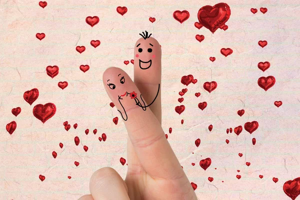 Immagine composita delle dita incrociate come una coppia — Foto Stock