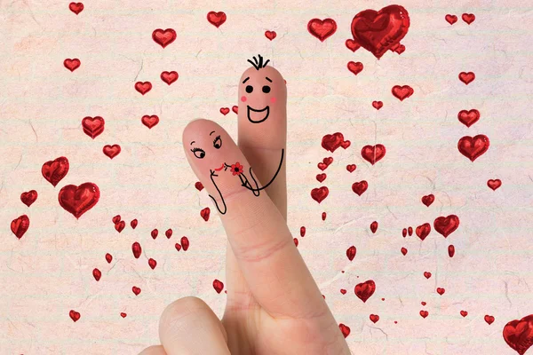 Composite image of fingers crossed like a couple — Stock Photo, Image