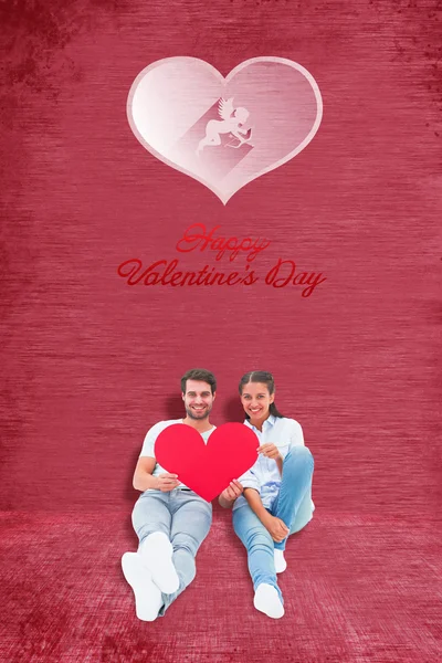 Složený obraz valentinky páru — Stock fotografie