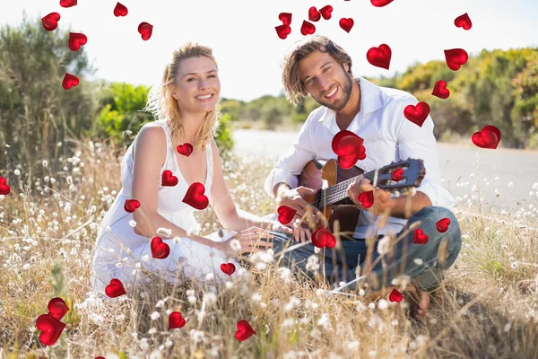 Immagine composita di simpatica coppia di San Valentino — Foto Stock