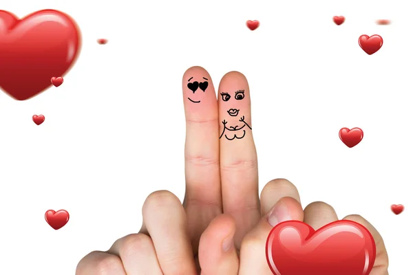 Composite image of fingers crossed like a couple — Stock Photo, Image