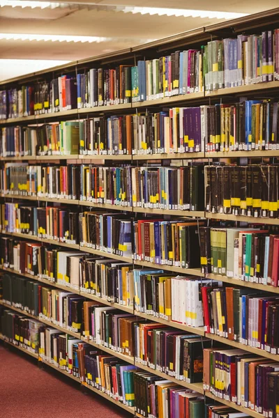 Close up of a bookshelf — Stock Photo, Image