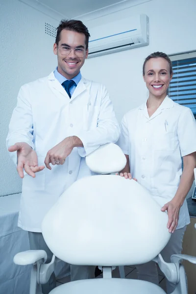 Portrait of smiling dentists — Stock Photo, Image