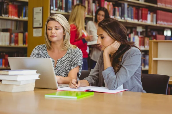 Estudantes focados no laptop — Fotografia de Stock