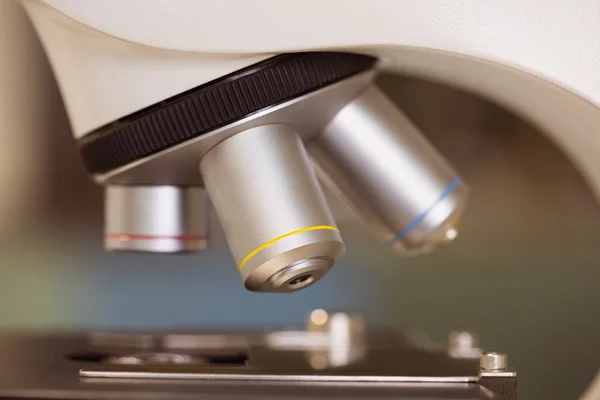 Close up on microscope in laboratory — Stock Photo, Image