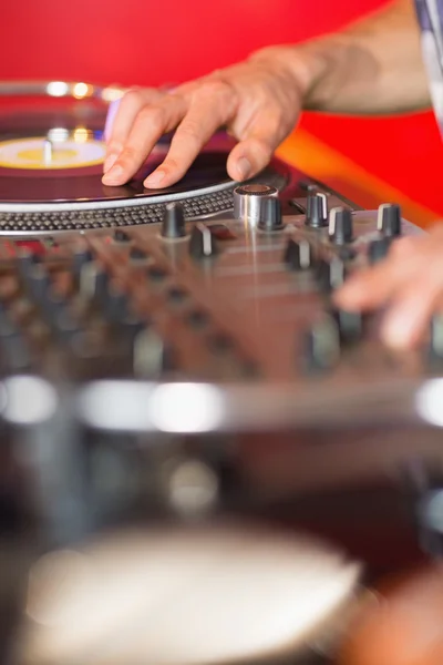 Cool dj spinning the decks — Stock Photo, Image