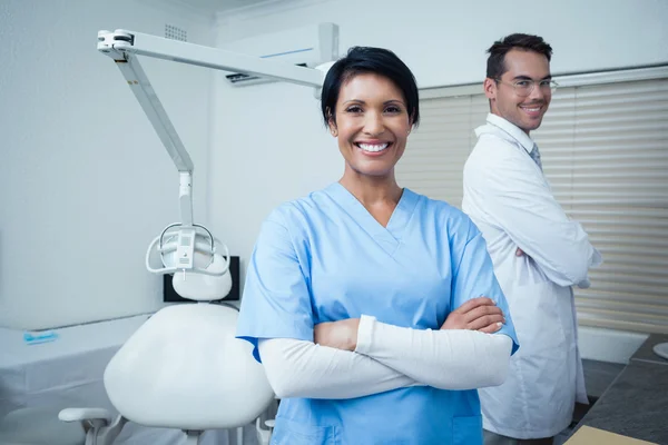 Portrait of smiling dentists — Stock Photo, Image