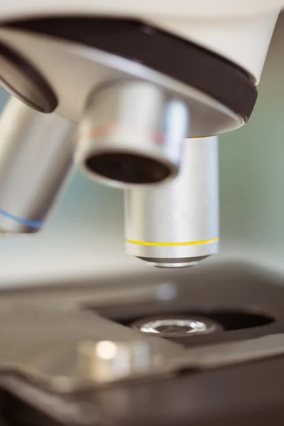 Close up on microscope in laboratory — Stock Photo, Image