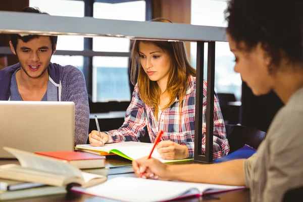 Junge Klassenkameraden arbeiten zusammen — Stockfoto