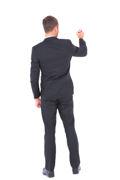 Business man writing with chalk — Stock Photo, Image