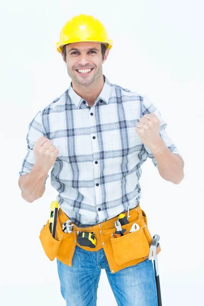 Successful technician celebrating victory — Stock Photo, Image