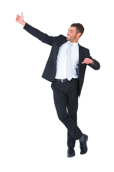 Бизнесмен с поднятыми руками — стоковое фото
