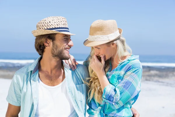 Cute couple on the promenade — Stock Photo, Image