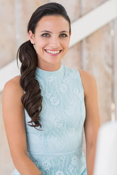 Stylish brunette smiling at camera — Stock Photo, Image