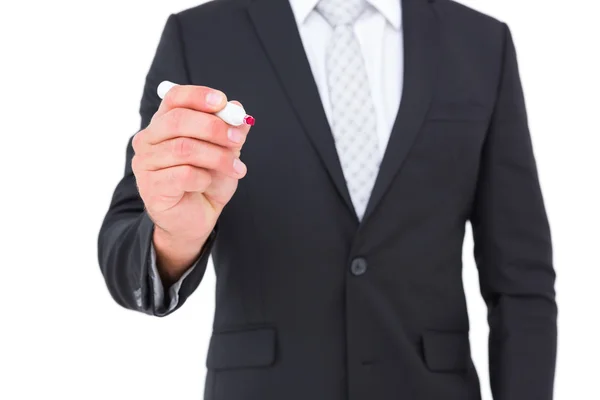 Business man writing with felt — Stock Photo, Image