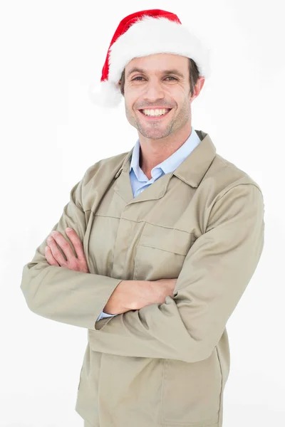 Delivery man with arms crossed — Stock Photo, Image