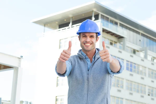 Architect showing double thumbs up — Stock Photo, Image