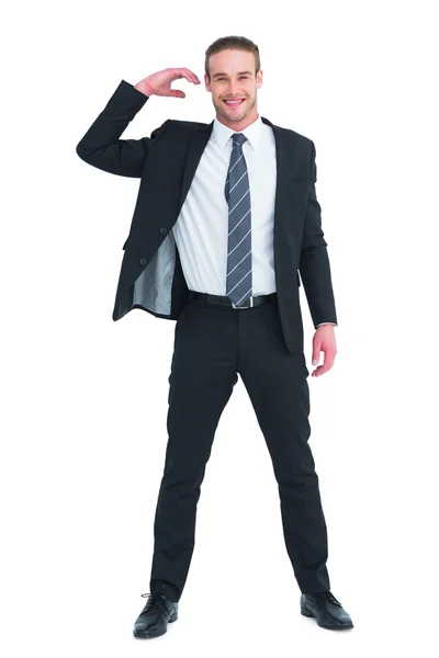 Feliz hombre de negocios posando y haciendo gestos —  Fotos de Stock
