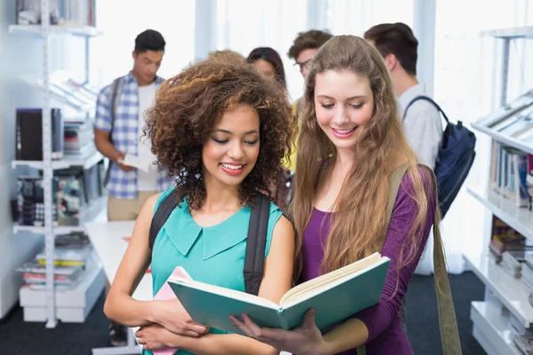 Students reading over their class notes — Stock Photo, Image