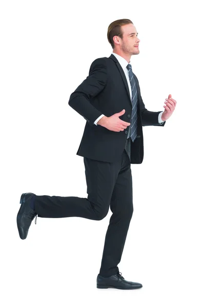Businessman walking with his hands out — Stock Photo, Image