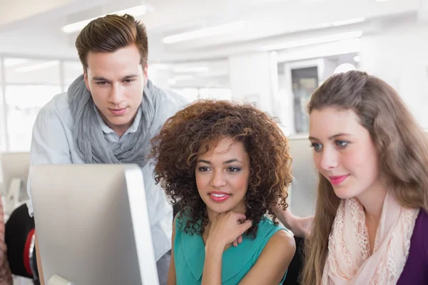 Students working in computer room — Stock Photo, Image