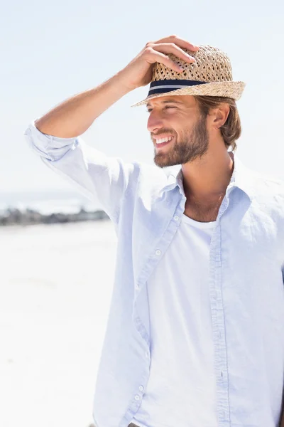 Handsome man smiling on promenade — Stock Photo, Image