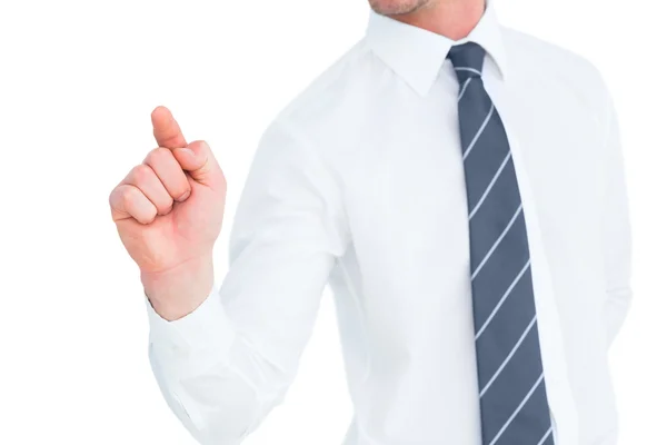 Businessman pointing with his finger — Stock Photo, Image