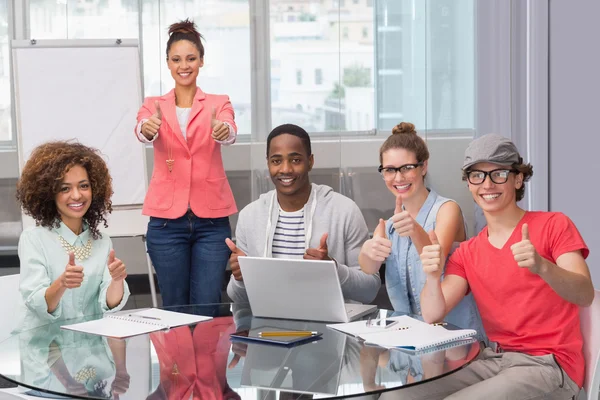 Fashion student giving a presentation — Stock Photo, Image