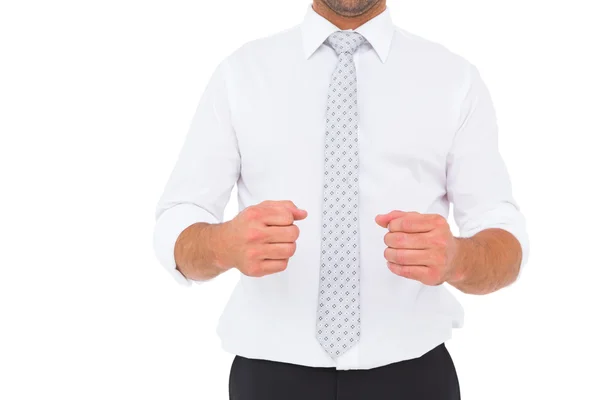 Businessman holding his hands out — Stock Photo, Image