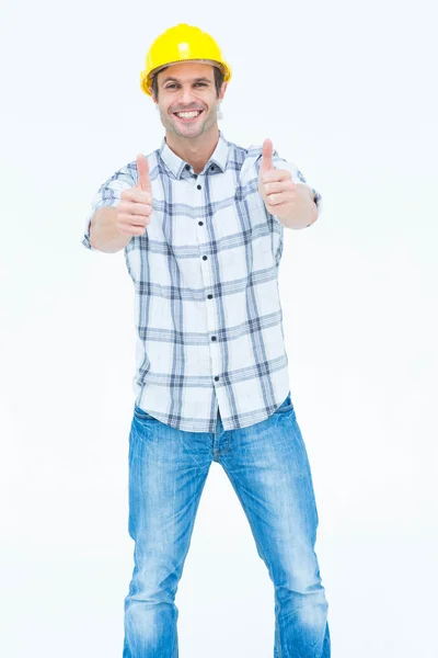 Male architect gesturing thumbs up — Stock Photo, Image